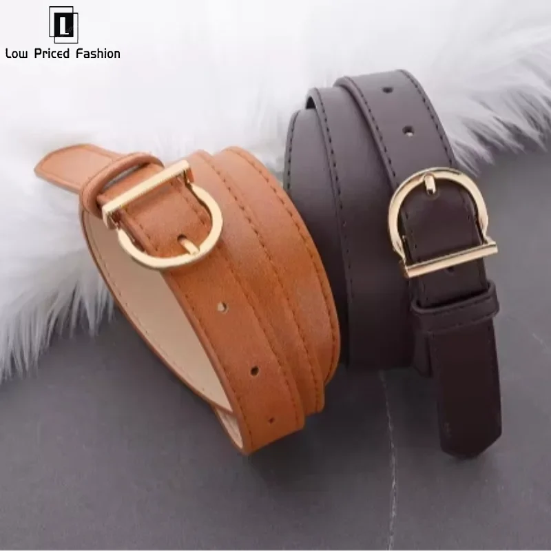 Women's Belt Fashion Pin Buckle Thin Belt Genuine Luxury Soft Belt Women With Cargo Pants Jeans Windproof Belt Pu Leather Belt