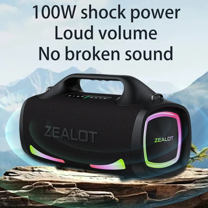 Bluetooth-Lautsprecher 2025: Zealot S79 100W Wireless Outdoor Portable Subwoofer HiFi Sound Collection