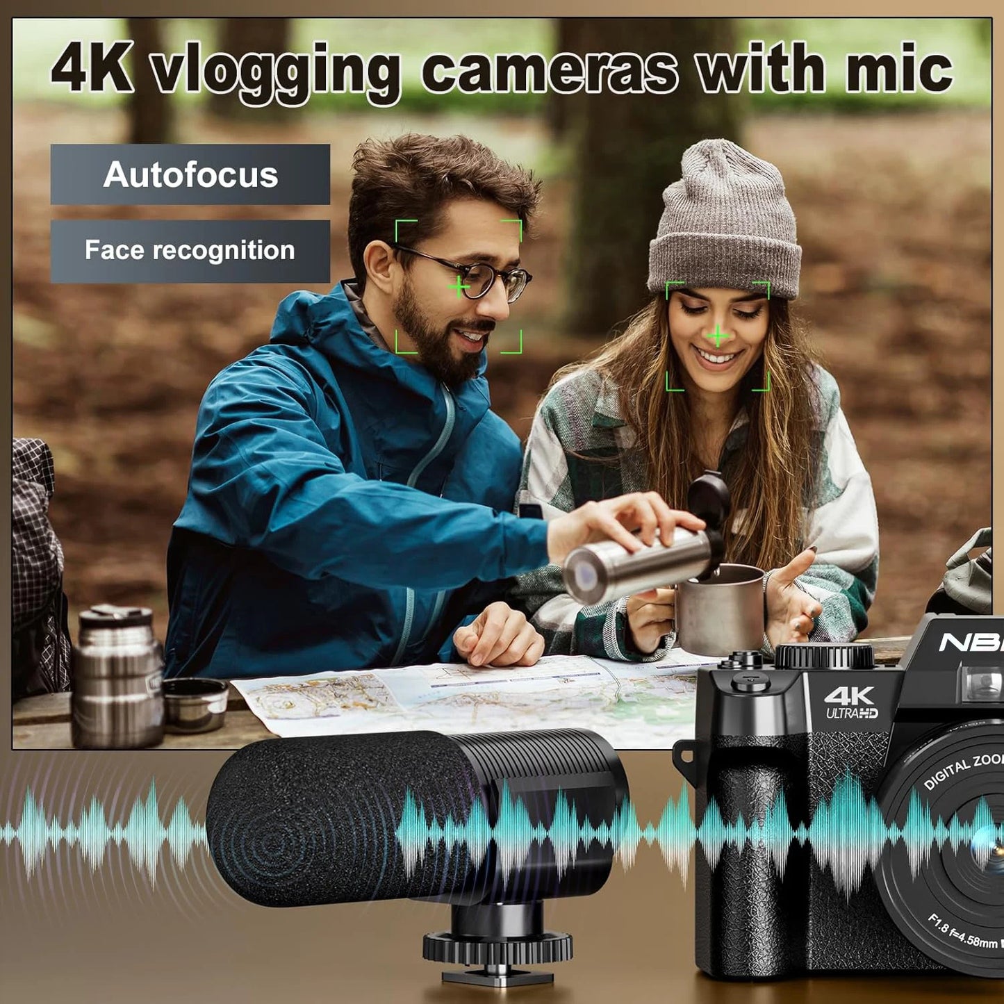 NBD Digital Camera 48MP 4K Video Camera 3.0 Inch Flip Screen Camcorder Vlogging Camera and 16X Digital Zoom Photography Camera