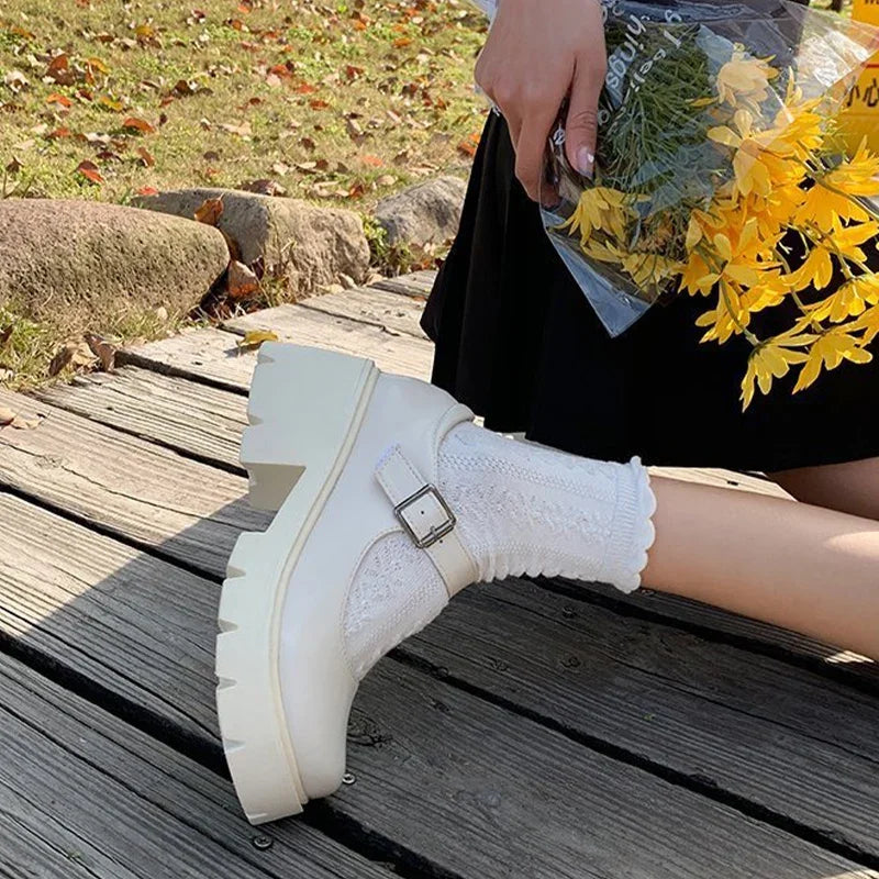 Schuhe Lolita Frauen 2025 - Japanischer Stil Mary Jane Vintage Mädchen - Hohe Absätze Platform College Student Pumps