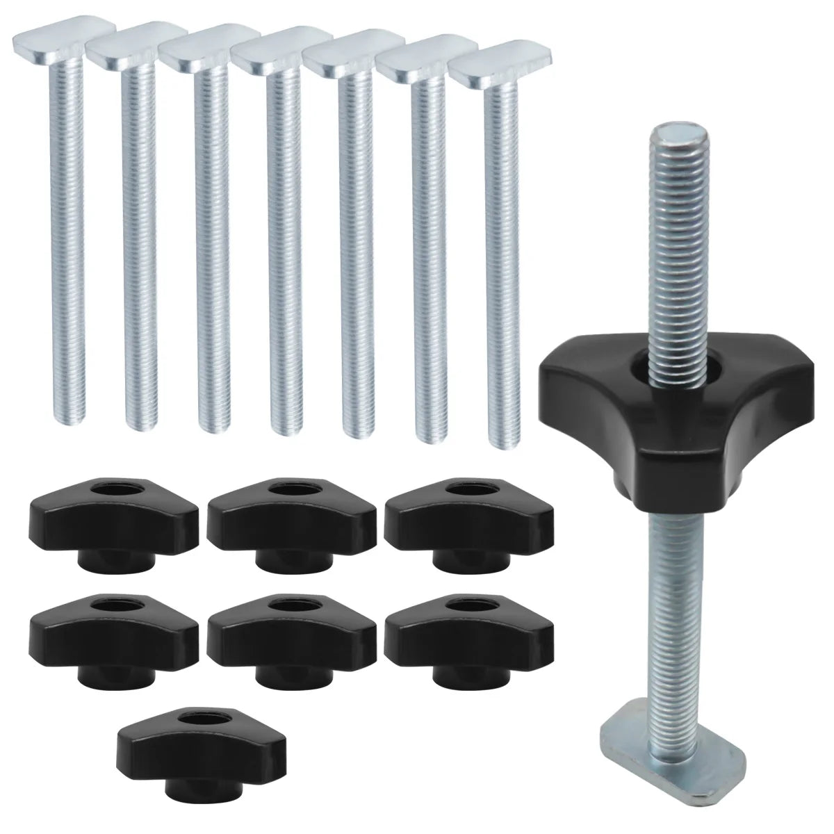 T Track Bolts Knob Kit Miter Track Sliding Nut T-Slider T Slot T Bolt For Woodworking Jigs Fixtures Tools Kit Accessories DIY