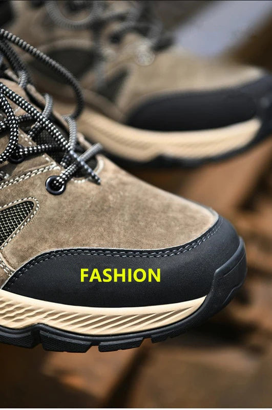 Men Sneakers Casual Breathable Hiking Walking Shoes Man Outdoor Fashion Leather Anti-slip Climbing Trekking Sneakers Footwears