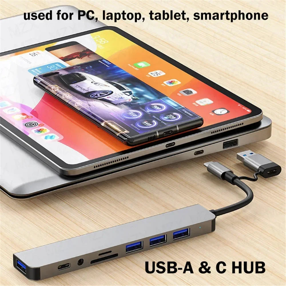 FEIWIMI USB C Hub Docking - 8 Ports 5Gbps USB 3.0 OTG