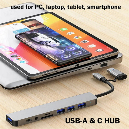 FEIWIMI USB C Hub Docking - 8 Ports 5Gbps USB 3.0 OTG