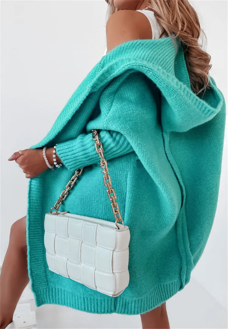 KapuzenPullover Fledermaus-Form - OneSize, 3/4-Ärmel, Stretch