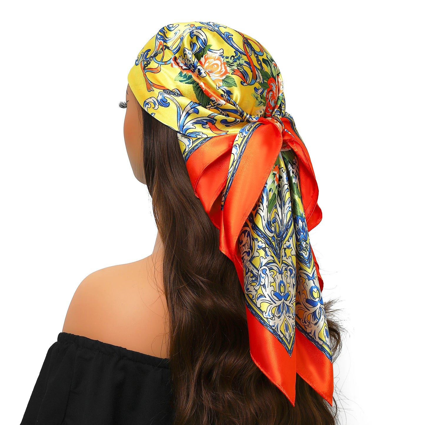 Kopf Foulard Seidenglanz - 90x90 cm Polyester weich