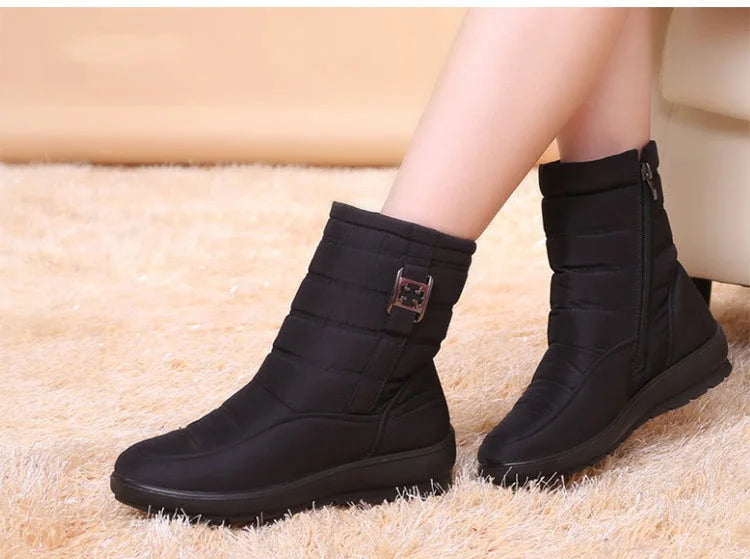 Waterproof Women Boots Winter Shoes Platform Wedge Snow Boots Comfort Thick Plush Warm Ankle Boots Female Mujer Sneakers Women
