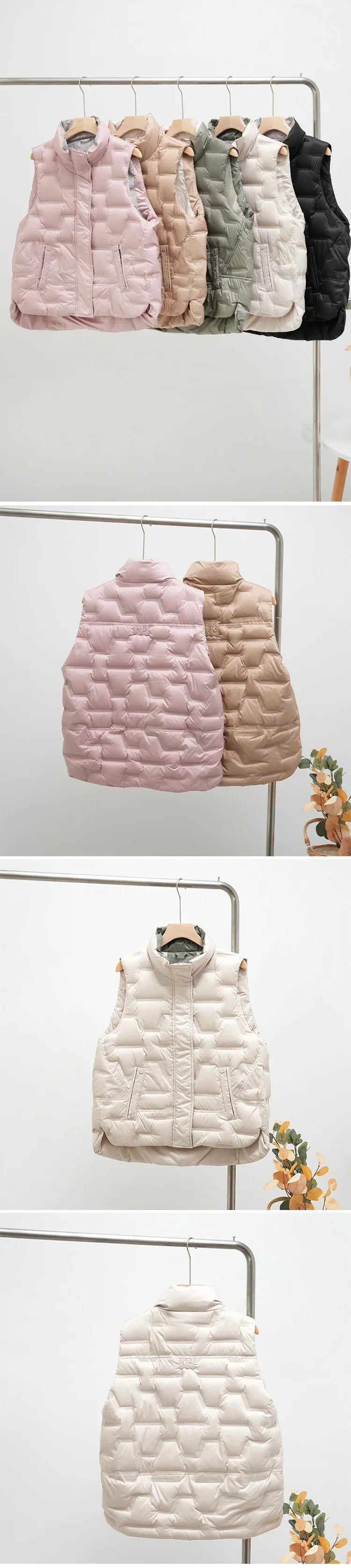 Janveny Steppweste Warm - Daunen ≥90%, Locker, Taschen