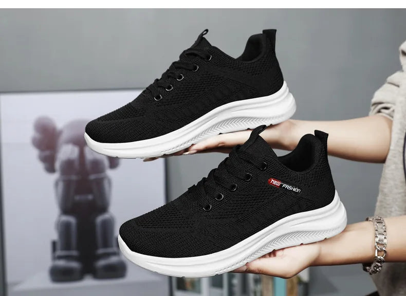 Damen 2025 Frühling Und Herbst Neu Gestrickt Damen Schuhe Schuhe Weiche Sohle Casual Sport Schuhe Für Damen Sneakers