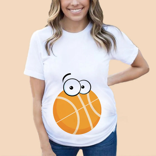 Cartoon Ball Umstandsmode 2025 - Kurze Ärmel T-Shirt Sommer Frauen Schwangerschaft - Hot Stillen Bedruckt Schwangere Tops Tee