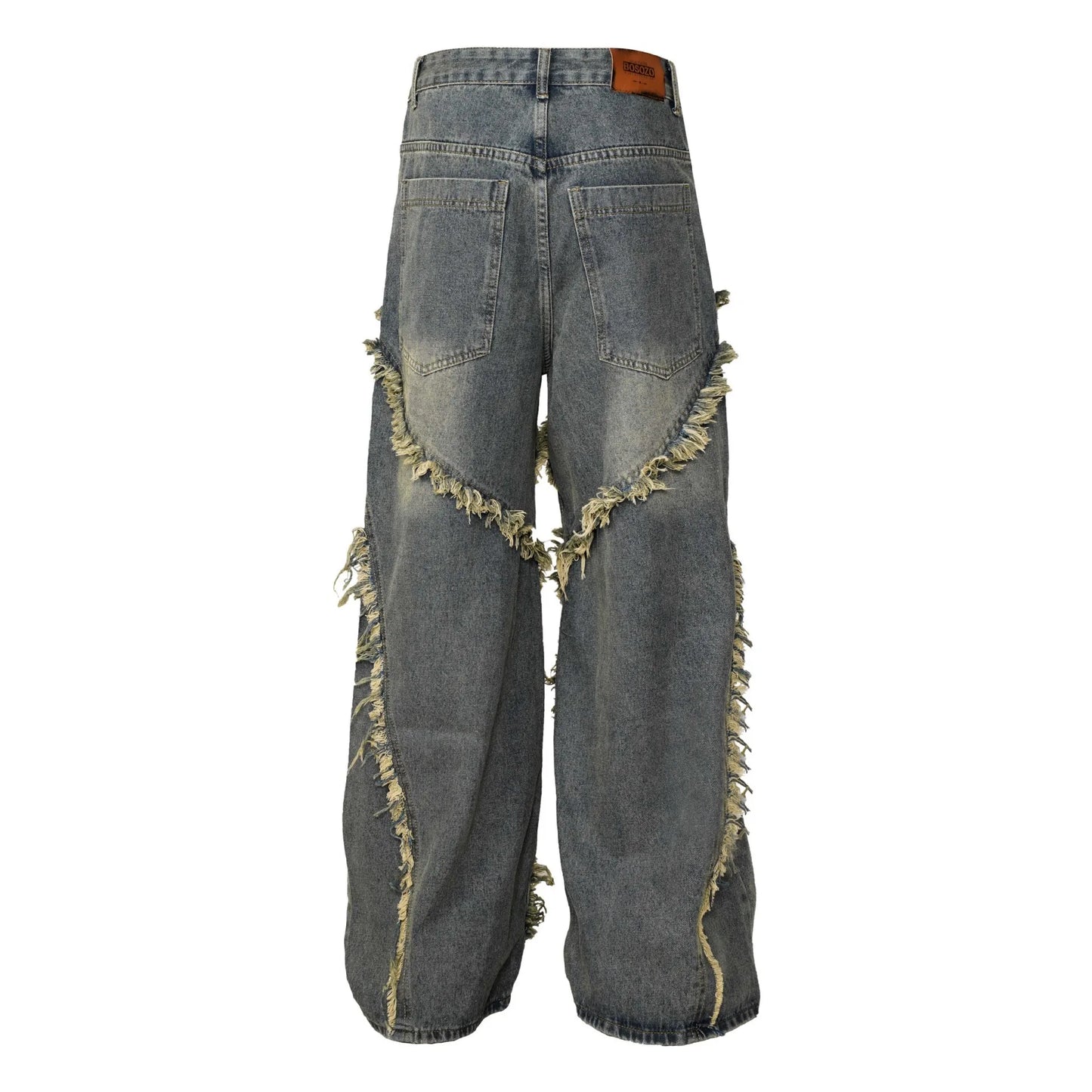 Raw Edges Black Jeans Men Clothing Fashion Street Harajuku Hip Hop Vintage Jeans for Men Casual Versatile Pants Baggy Jeans
