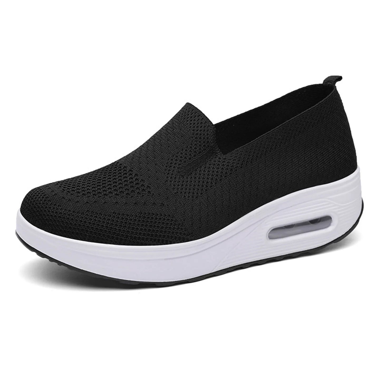 Women's Casual Slip on Sneakers Breathable Flying Woven Mesh Upper Jogging Shoes for Walking Biking Driving