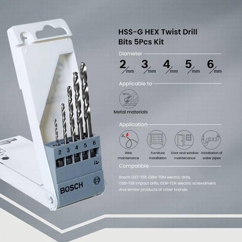 Bosch-Bohrer 2025: 5Pcs HSS-G Metalworking - Pro Series Collection