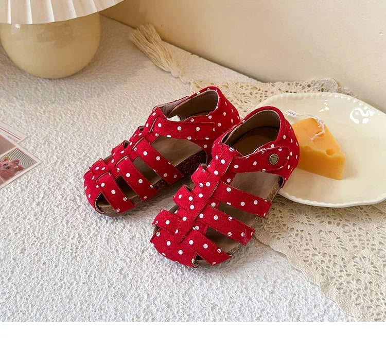 Mädchen-Sandalen 2025: Polka-Dots Princess Korean-Style - Sweet Summer Collection