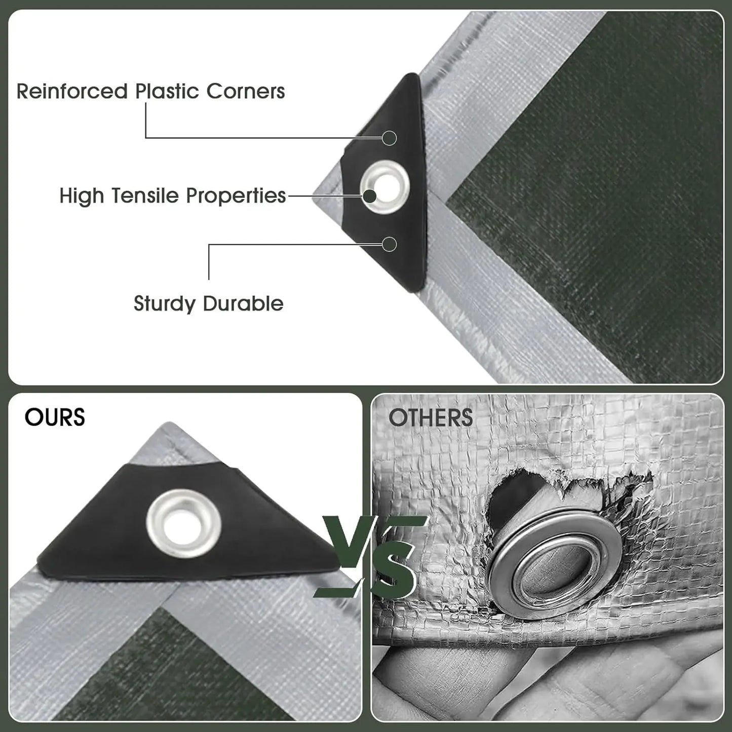 Tarpaulin Waterproof Fabric Tarpaulin 180 g/m² PE Tarpaulin UV Resistant Weatherproof for Garden Furniture Pool Wood Car Boat