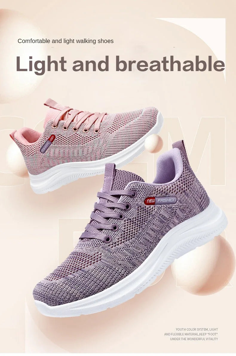 Damen 2025 Frühling Und Herbst Neu Gestrickt Damen Schuhe Schuhe Weiche Sohle Casual Sport Schuhe Für Damen Sneakers