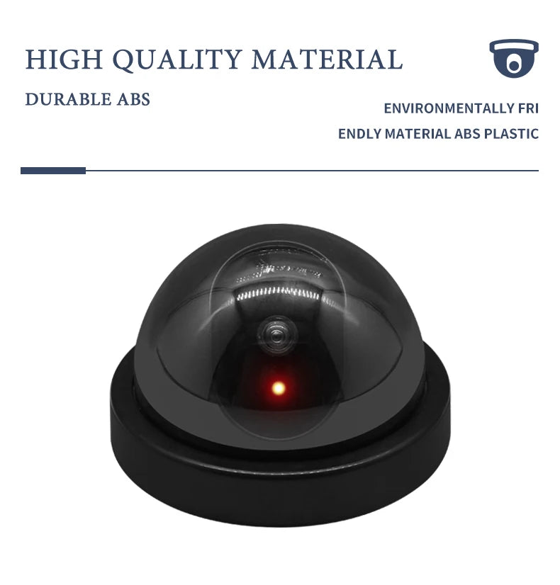 Attrappe-Kamera 2025: Creative Black Plastic Dome CCTV - Flashing LED Fake Camera AA Battery Collection