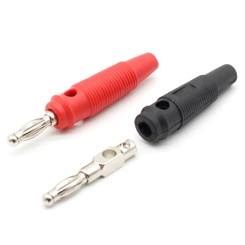 10Pcs Red und Schwarz 4mm Solderless Banana Plug