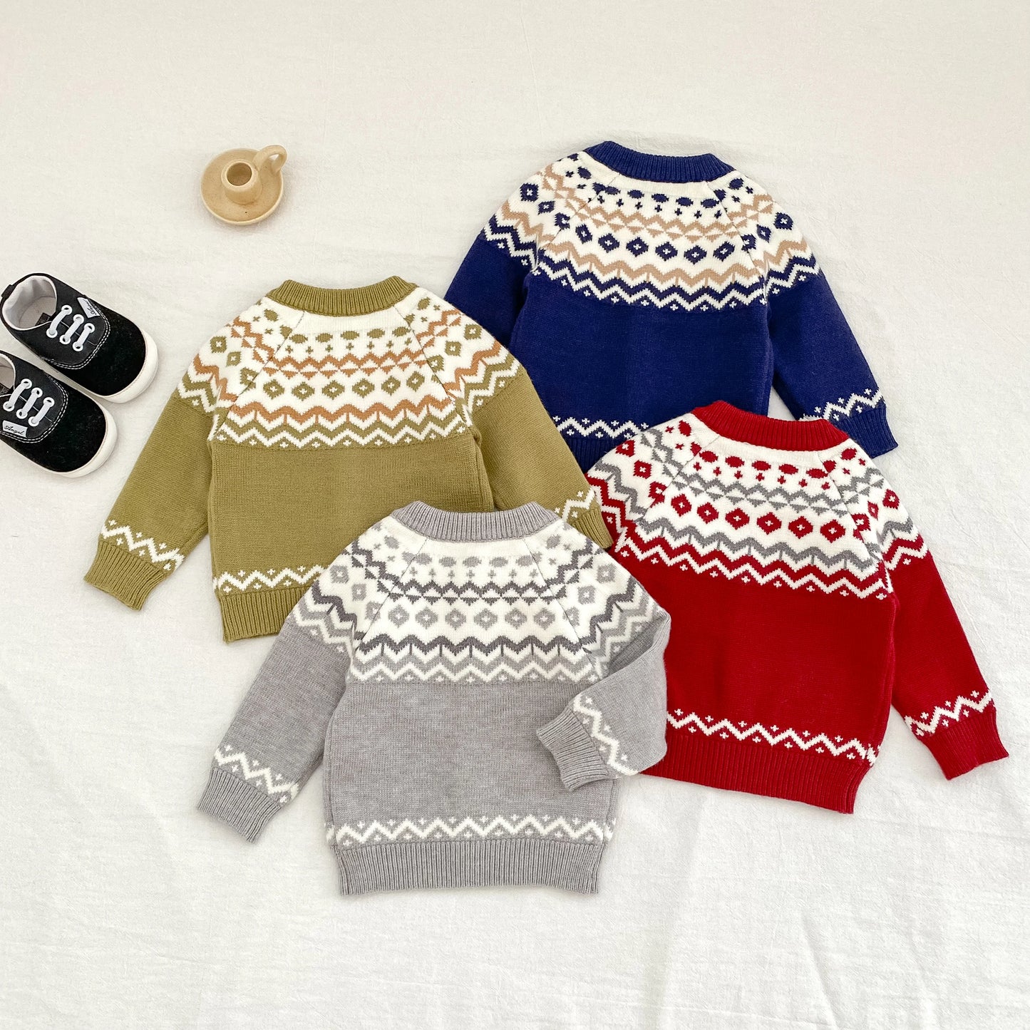 YSUBESTCN Kinder Strickjacke - Warmes Strickoberteil Für Kleinkinder, Größe 0-2 Jahre, Material Wolle, Verschluss Knopf