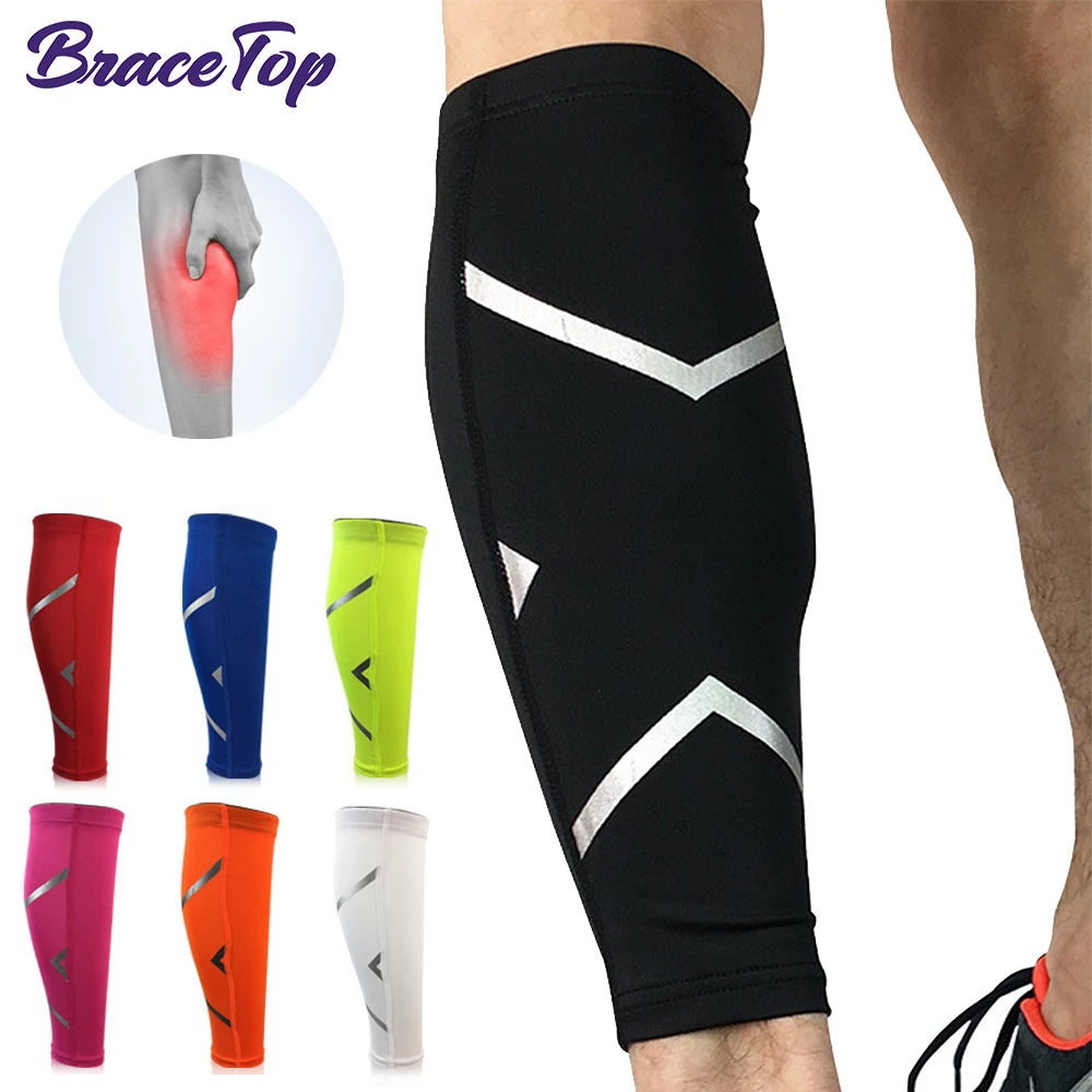 Wadenstütze 2025: BraceTop 1 PC Sports Calf Compression Sleeve Shin Splint - Support Guard Leg Protection Basketball Running Cycling Travel Collection
