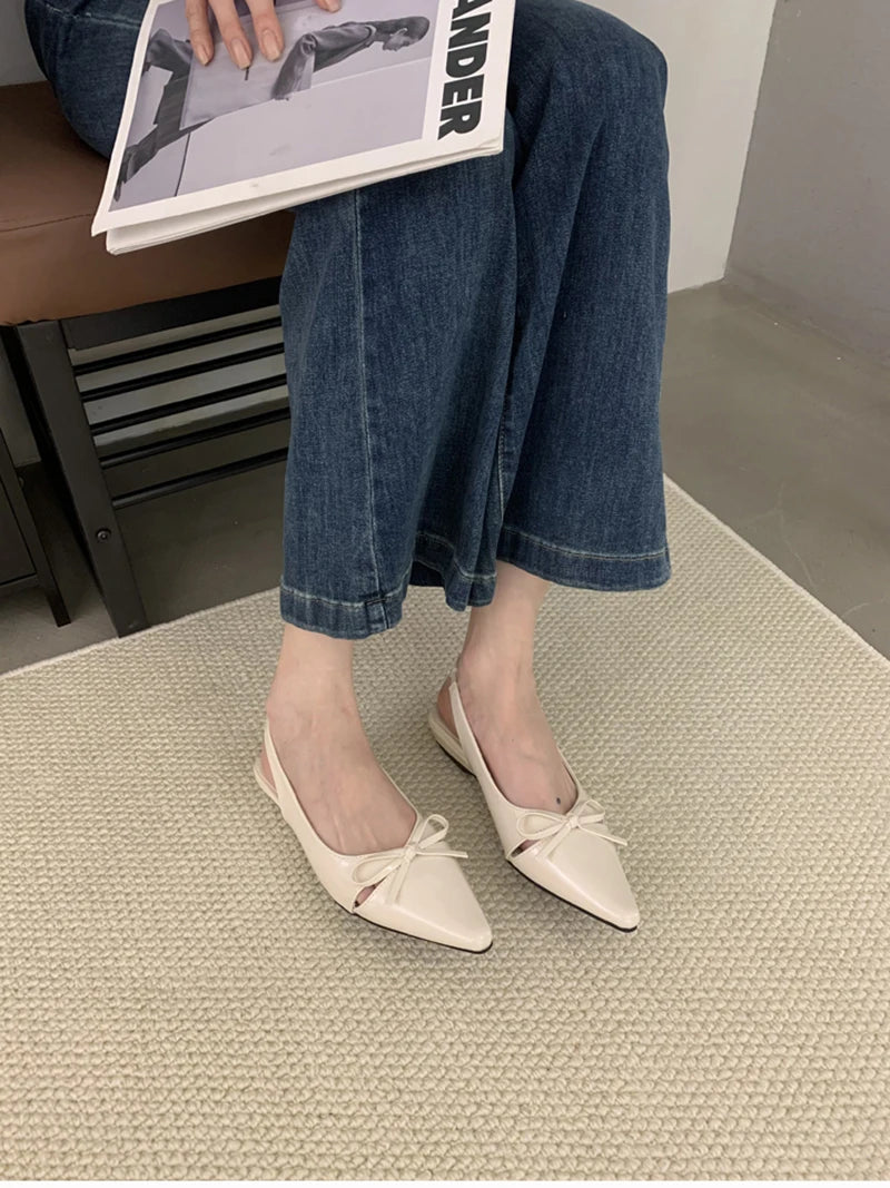 Summer Fashion Butterfly-knot Women Sandals Shallow Slip On Slingbacks Ladies Casual Dress Street Style Flats Shoes