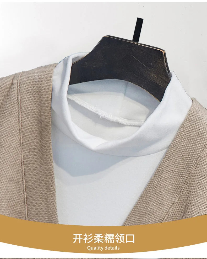 MAINKULCN Cardigan Koreanischer Stil V-Ausschnitt - Größe 8XL-10XL, Material Polyester Baumwolle, Knopfleiste