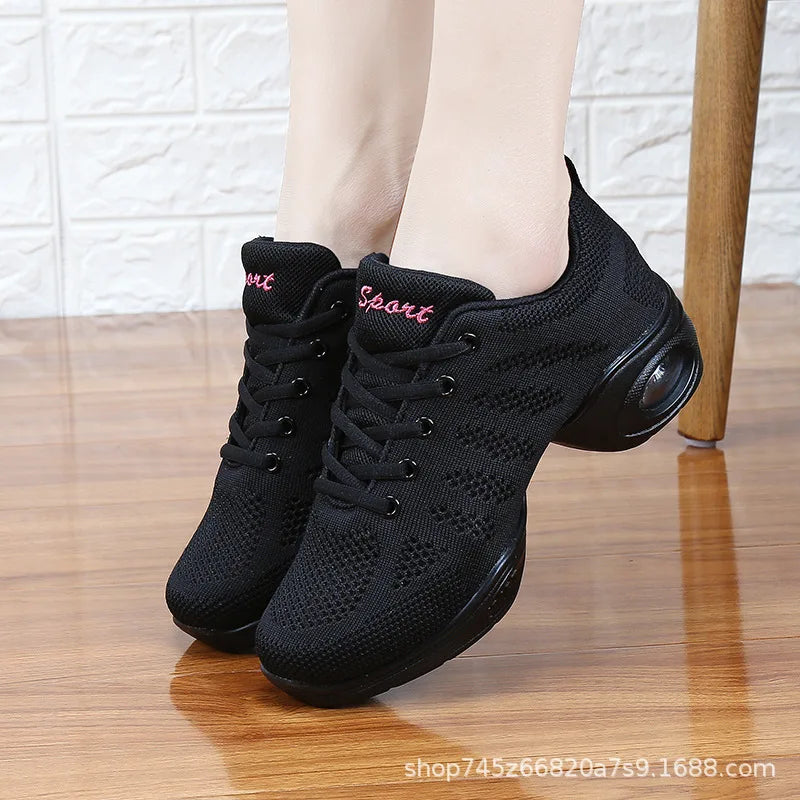 Women's Dance Shoes Woman Jazz Dancing High-quality Weaving Mesh Sneakers Lady Modern Female Sports