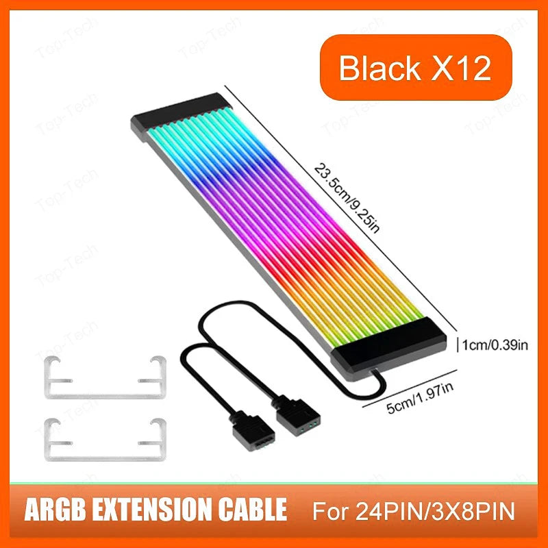 LED-Strip 2025: Coolcirc ARGB LED Light Strip Bar 8/24-PIN Motherboard Power Extension Cable Flexible DIY Collection