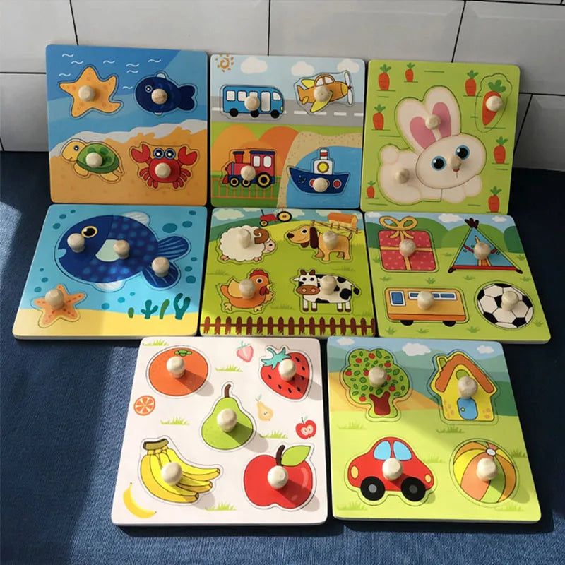Montessori Holzspielzeug 2025 - Lernspielzeug Puzzle Kinder 1-3 Jahre Back to School