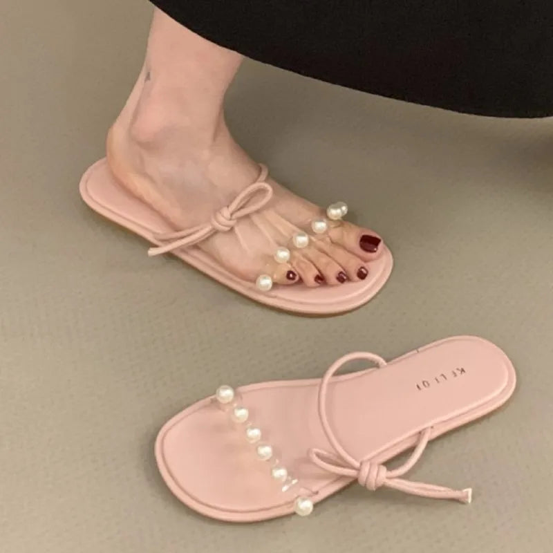 Plegie Sandale Transparente Perlenriemen - Anti Rutsch 3cm