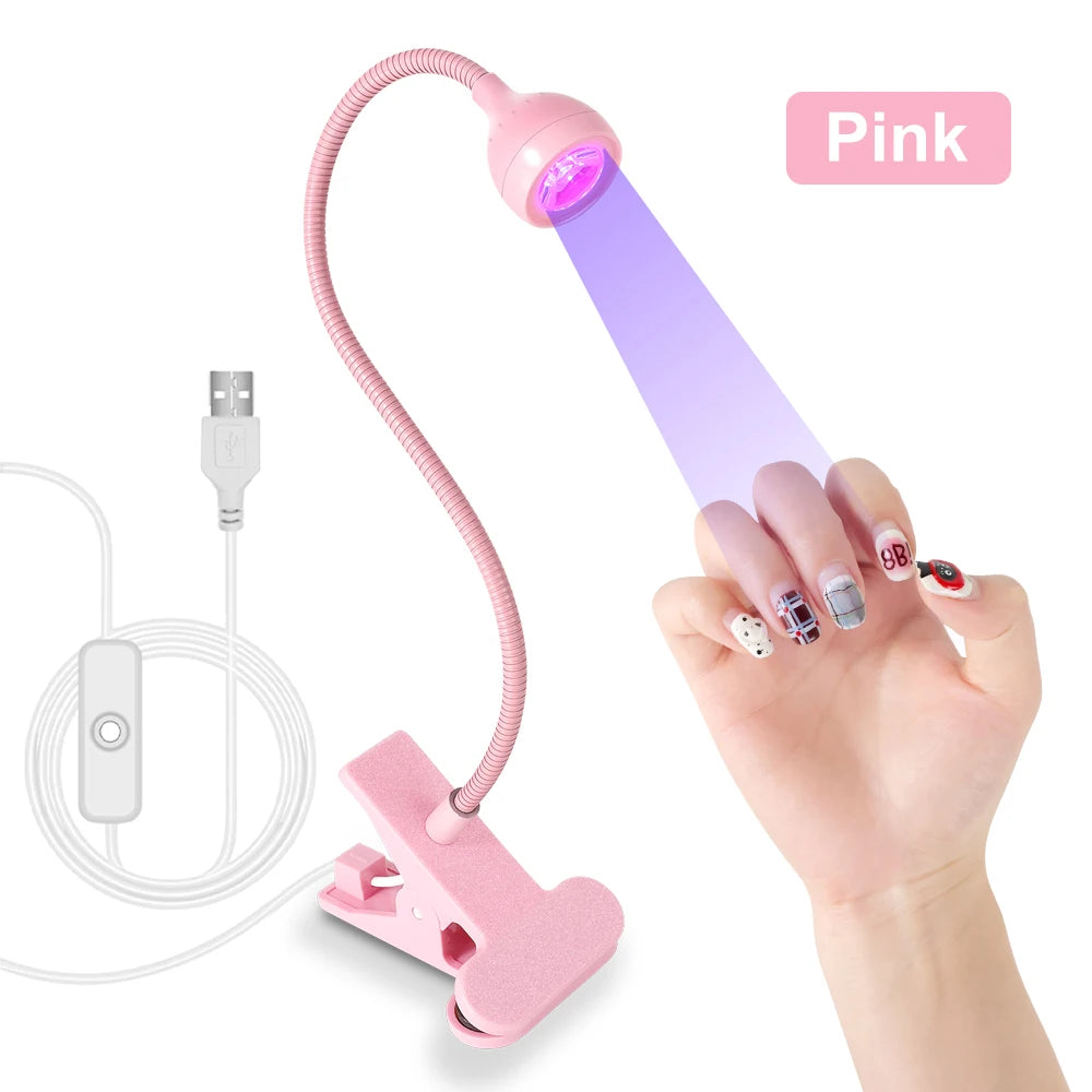 Lampă de unghii 2025: Limegirl Nail Lampă LED UV cu uscare a ojei cu gel - Mini uscător de unghii portabil USB cu clipsare flexibilă pentru birou Colecție salon de manichiură