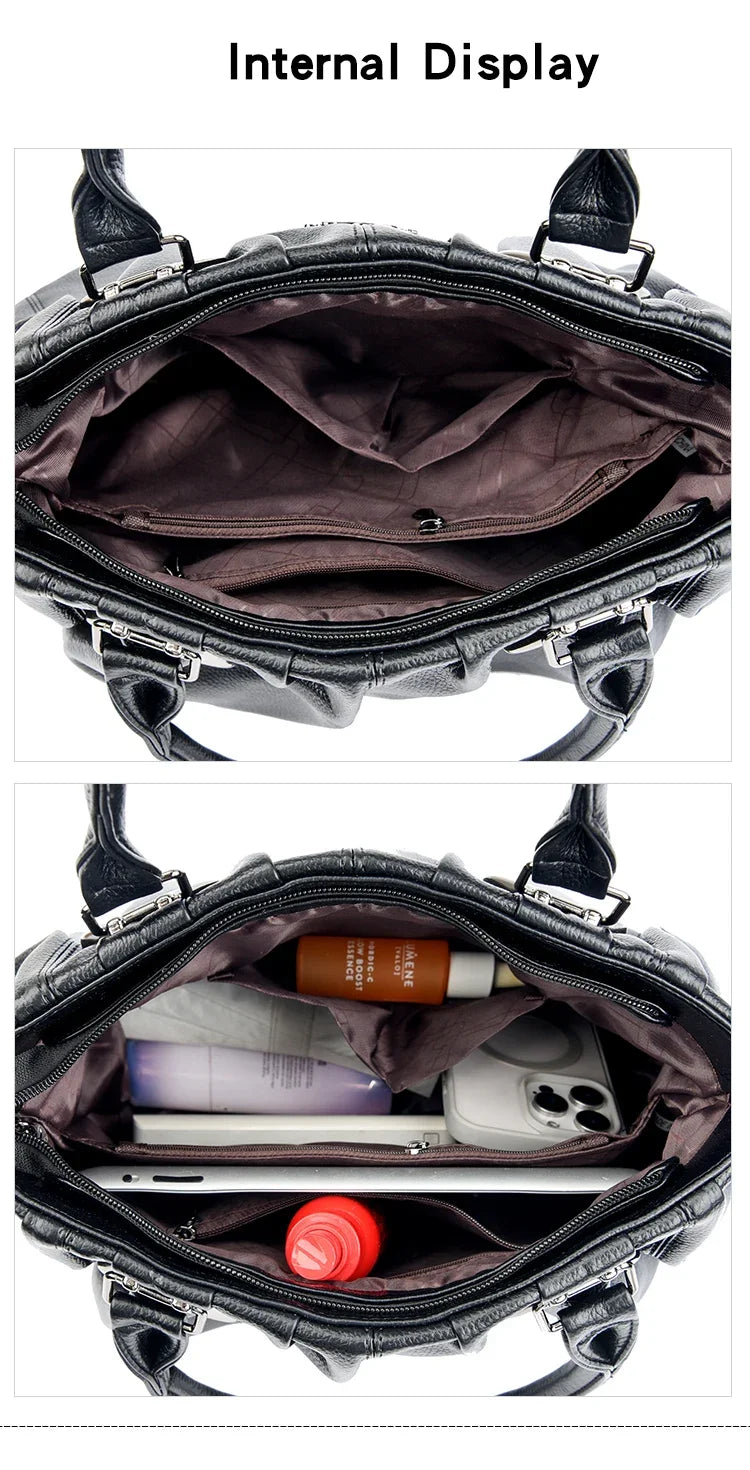 Genuine Brand Tote Bag Luxury Handbags for Women Mom Shoulder Crossbody Hand Bag Designer High Quality Soft Pu Leather Commuting