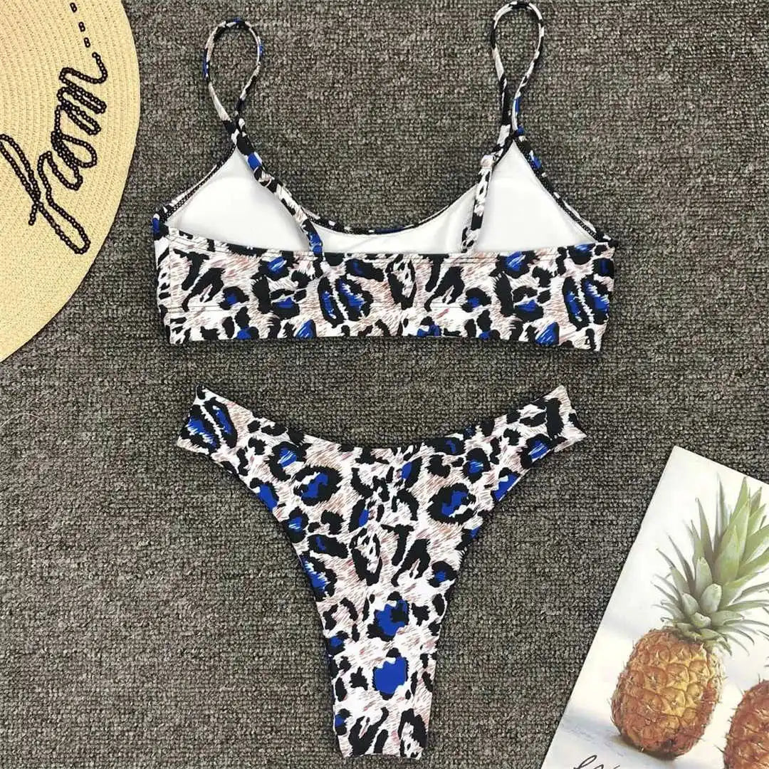 14 Farben S-XL Elegant Leopard Bikini: Varleinsar Wire-Free Low Waist Brasilianischer - Zweiteilig Beach Style Polsterung Leopard-Muster