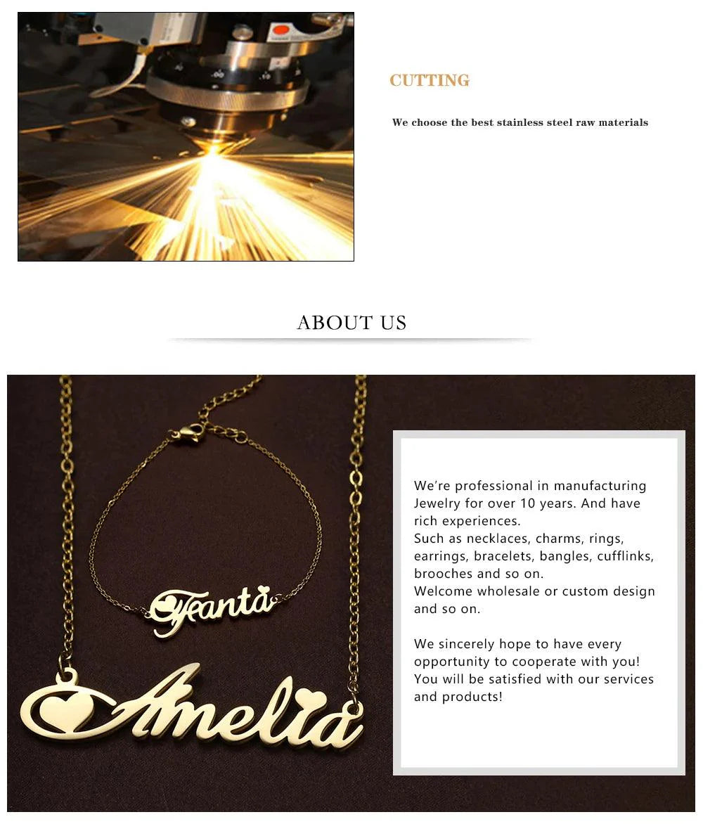 Your name on Necklace Stainless Steel Jewelry