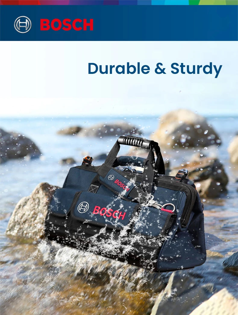 Bosch Werkzeugtasche 3 Größen Mini/S/M - Werkzeug Aufbewahrung Organizer Tasche - Arbeitstasche Holzarbeiter Elektriker Canvas Wasserdicht Angeln