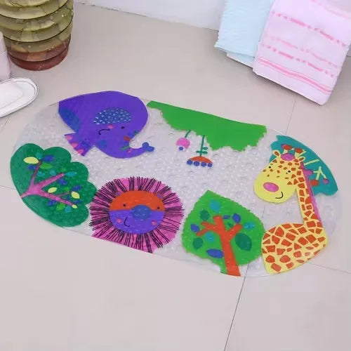 Cute Cartoon Anti-Slip PVC Bath Mats With Sucker 38cm*69cm Bathroom Multi-Color Carpet Bathtub Non-Slip Shower Soft Massage Pad