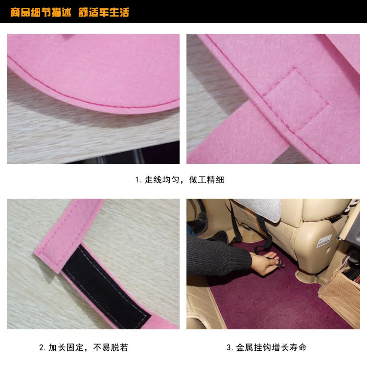 Geantă de depozitare universală pentru bancheta din spate a mașinii, organizator pentru portbagaj, geantă de depozitare elastică din pâslă, 6 buzunare, organizator agățat, accesorii auto 40 * 56CM