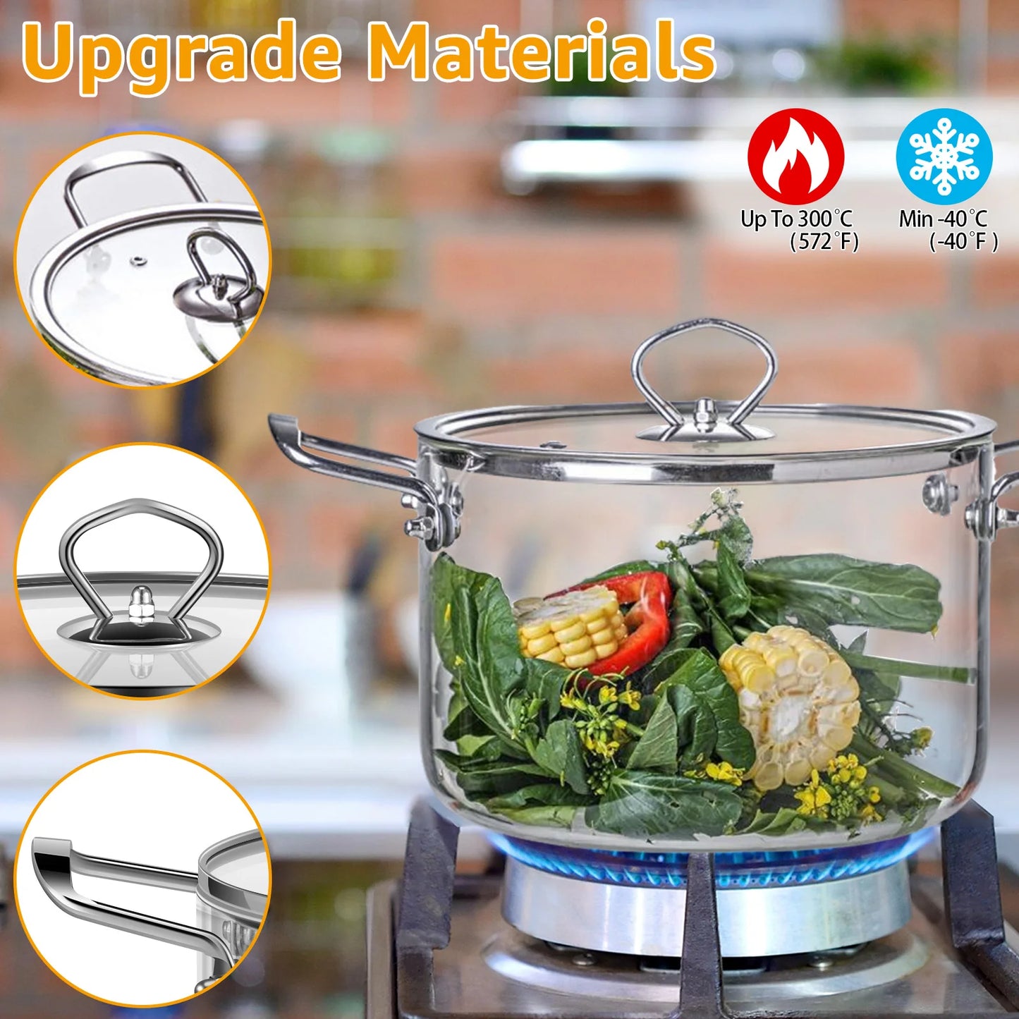 Willstar Glastopf Hitzebeständig - 2.5/3.5L Induktion 28cm