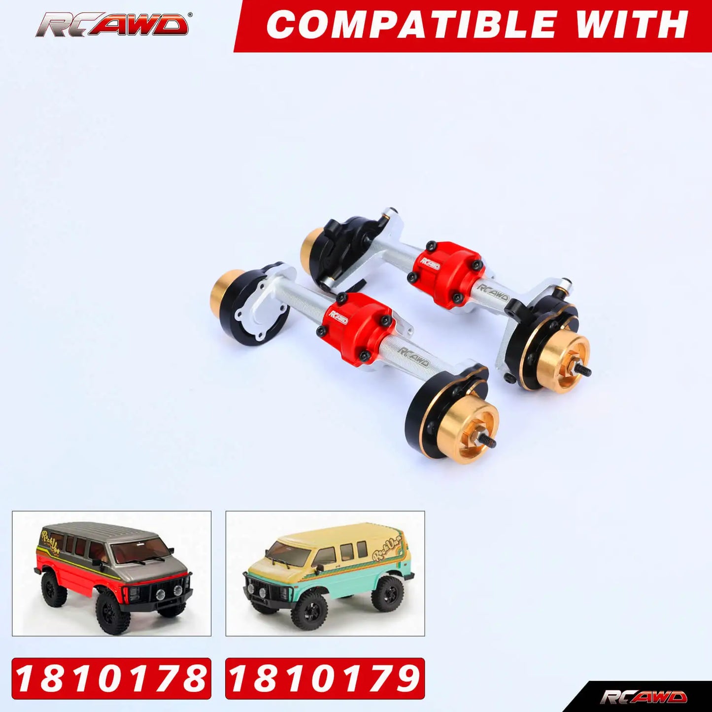 Ax portal față și spate din aluminiu RCAWD 195g pentru piese de upgrade pentru HOBBYPLUS 4WD Crawlers 1/18