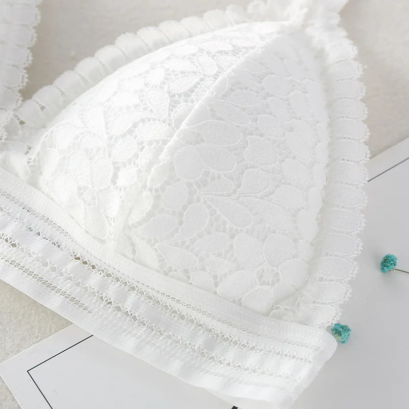 elegant Floral Lace Bra Top For Women Push Up Female Lingerie breathable Bralette Removable Pad Thin Fashion New Wireless Bras