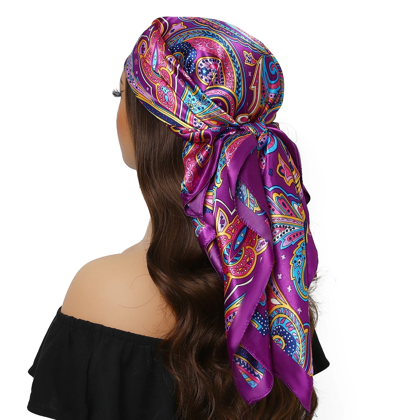 Kopf Foulard Seidenglanz - 90x90 cm Polyester weich