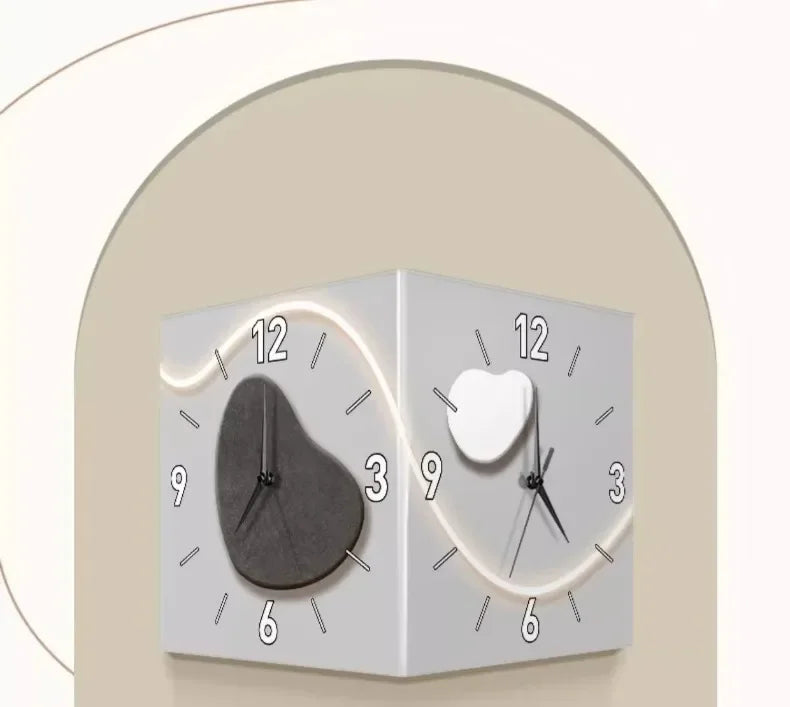LED-Wanduhr 2025: Double-sided Creative Living Room Modern Art LED Light Corner Clocks Hanging Collection