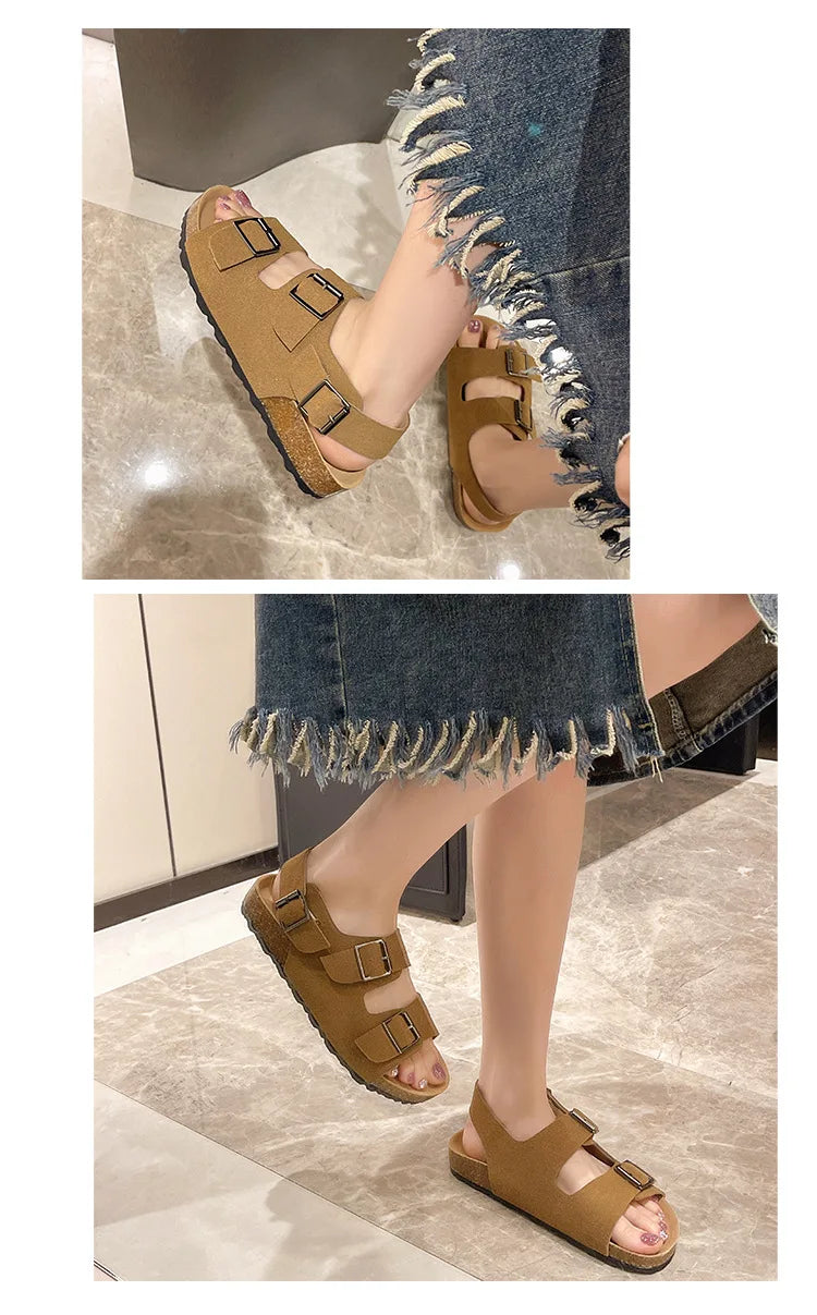 Damen-Vintage-Sandalen 2025: Anti-Slip Matte Platform Beach Casual - Retro-Charme Größe 36-42