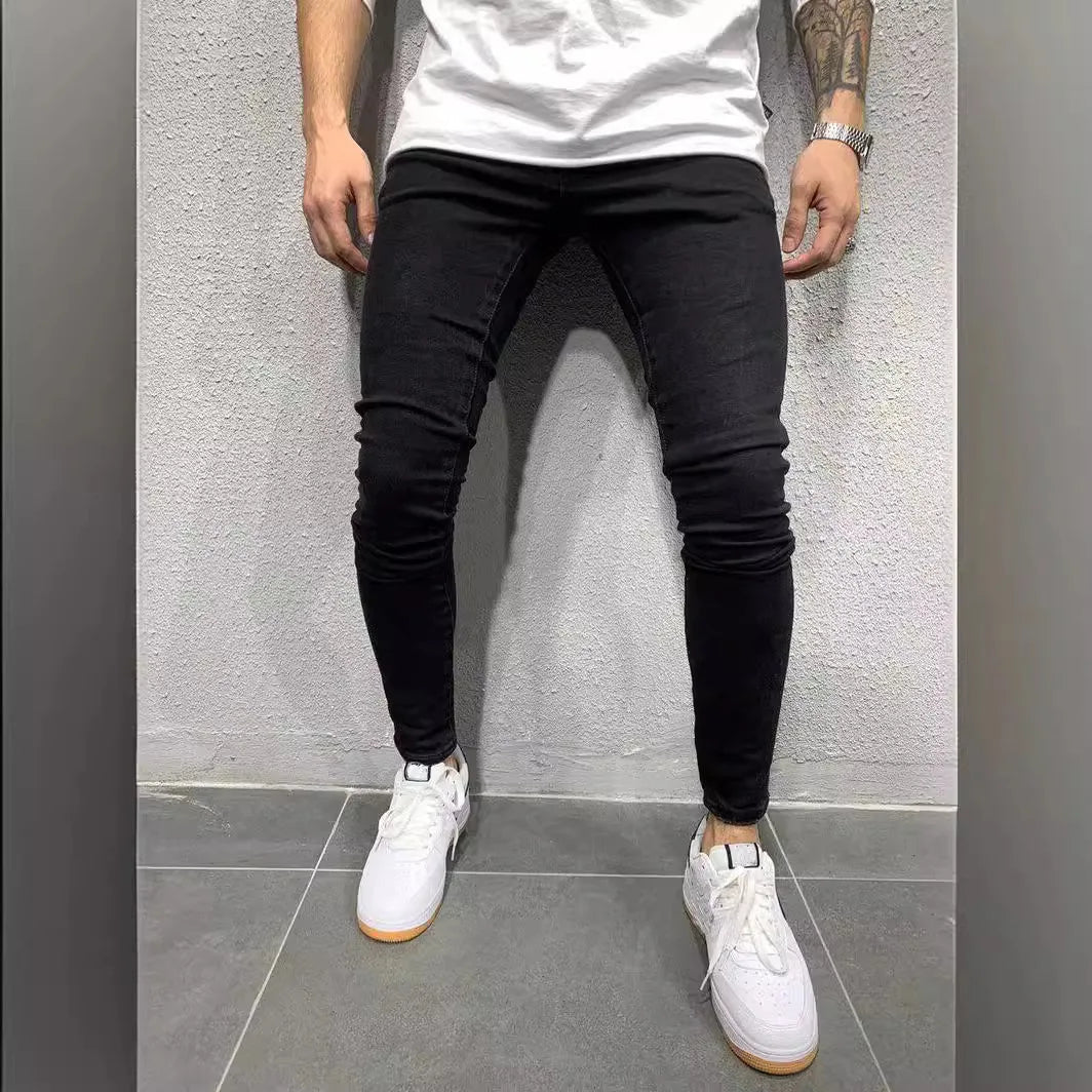 Herren Skinny Jeans 2025 - Stretch Elastic European American Classic Denim Pantalones - Golden Bridge Store
