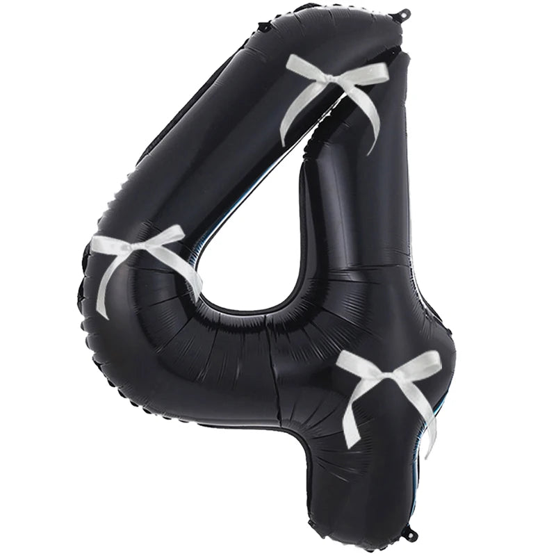 Choice 32 Zoll Folienballon Zahl - Schwarz 0-9 3 Schleifen