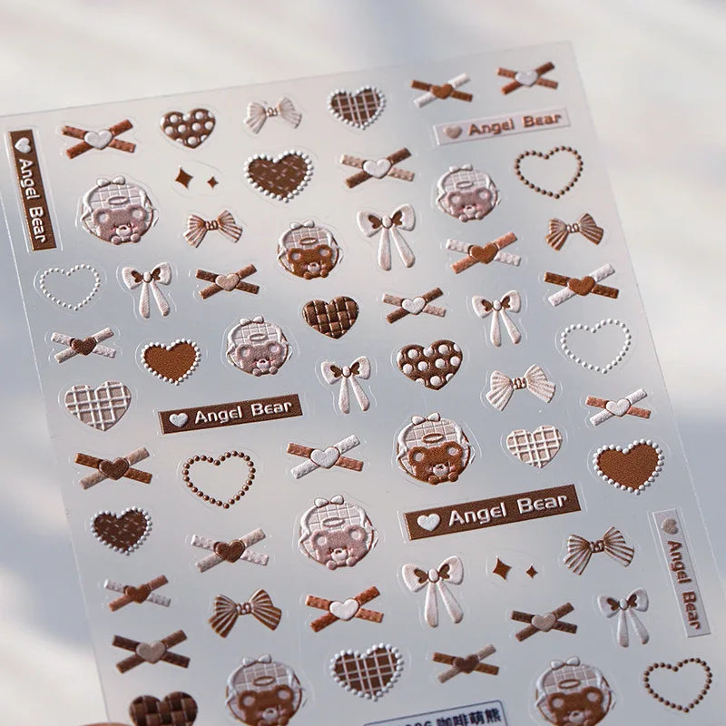RhstoeChoice 5D Nagelsticker Goldrand - Herz Mond Stern