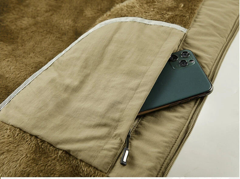 Männer Multi-Pocket Weste Warm - 6XL Fleece Dicke Kragenlos