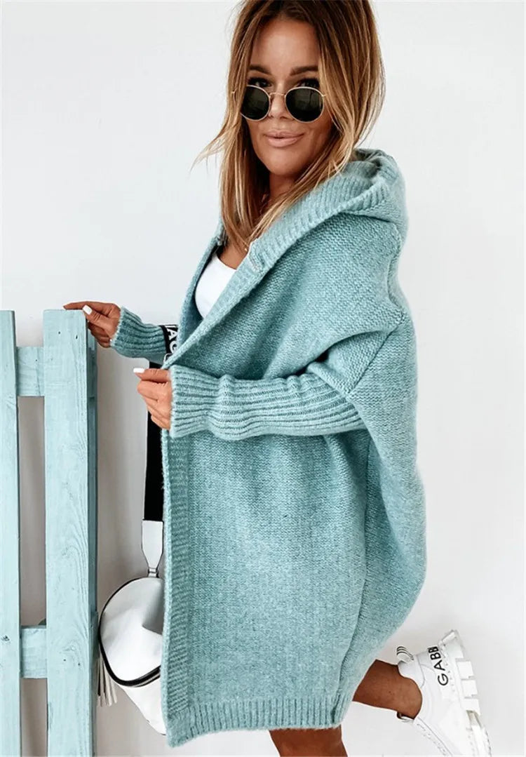 KapuzenPullover Fledermaus-Form - OneSize, 3/4-Ärmel, Stretch