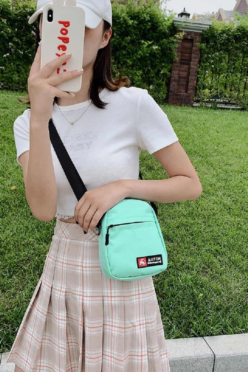 Canvas-Tasche 2025: New Fashion Crossbody Women's - Mobile Canvas Student Versatile Outdoor Sports Mini Collection