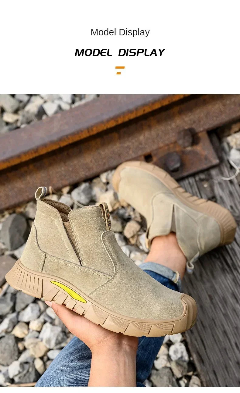 ZQXYZ 7100 Stahlkappe-Arbeitsschuhe - Gr 44; Leder; Gummi